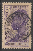 COTE D'IVOIRE - 1936-38 - N°YT. 112 - Femme Baoulé 5c Violet - Oblitéré / Used - Usados