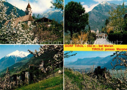 73227037 Dorf Tirol Schloss Tirol Brunnenburg Wanderweg Baumbluete Alpenpanorama - Autres & Non Classés