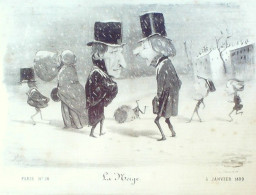 Lithographie Daumier Honoré Signée Paris 10 1839 - Prenten & Gravure