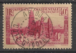 COTE D'IVOIRE - 1936-38 - N°YT. 118 - Mosquée 40c Rose - Oblitéré / Used - Usati