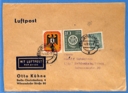 Berlin West 1957 - Lettre Par Avion De Berlin - G33020 - Cartas & Documentos