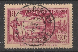 COTE D'IVOIRE - 1936-38 - N°YT. 123 - Mosquée 90c Rose-carminé - Oblitéré / Used - Usati