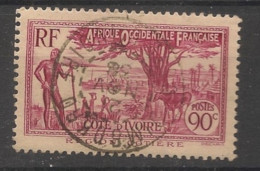 COTE D'IVOIRE - 1936-38 - N°YT. 123 - Mosquée 90c Rose-carminé - Oblitéré / Used - Usati