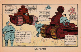 CPA  Matériel Militaire Militaria Soldat Char D'Assaut Tank Panzer "La Panne" Humour Illustrateur - Ausrüstung