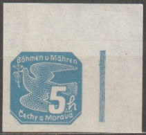 037/ Pof. NV 2, Gray Blue, Corner Stamp, Broken Frame - Ungebraucht