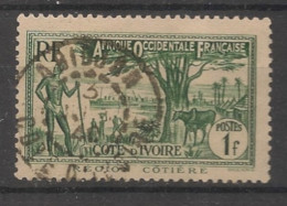 COTE D'IVOIRE - 1936-38 - N°YT. 124 - Mosquée 1f Vert-foncé - Oblitéré / Used - Oblitérés