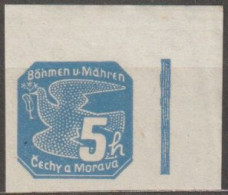 037a/ Pof. NV 2, Dark Gray Blue, Corner Stamp, Broken Frame - Unused Stamps