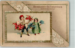 39443007 - Jugendstil Kinder Rosen Vergissmeinnicht - Geburtstag