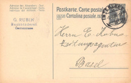 Interlaken G. Rubin Buchbinderei  Firmen Gewerbestempel Besonderheiten - Stamped Stationery