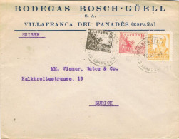 55038. Carta VILLAFRANCA Del PANADES (Barcelona)  1941. CENSURA GUBERNATIVA, Guerra Civil - Covers & Documents