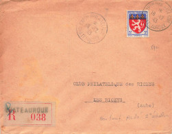 FRANCE SEUL SUR LETTRE. N° 572. LYONNAIS. RECOMMANDE . INTERIEUR - 1921-1960: Periodo Moderno