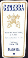Old Label Brandy, Portugal - GENEBRA. Funchal, Madeira Island - Alcoli E Liquori