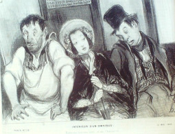 Lithographie Daumier Honoré Signée Paris 28 1839 - Prenten & Gravure