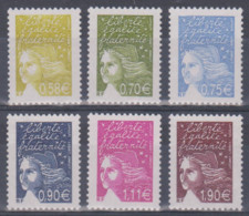 Année 2003 - N° 3570 à 3575 - Marianne De Luquet - Série 6 Valeurs - 1997-2004 Marianne (14. Juli)