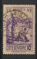 COTE D'IVOIRE - 1936-38 - N°YT. 131 - Camoé 10f Violet - Oblitéré / Used - Usados