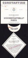 3 Brandy Label, Portugal - Old Brandy CONSTANTINO. Porto - Alcohols & Spirits