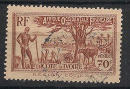 COTE D'IVOIRE - 1939-42 - N°YT. 155 - Région Côtière 70c Brun - Oblitéré / Used - Oblitérés