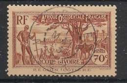 COTE D'IVOIRE - 1939-42 - N°YT. 155 - Région Côtière 70c Brun - Oblitéré / Used - Usados