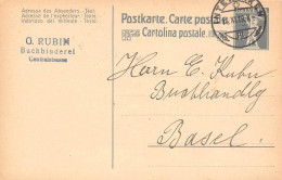 Interlaken G. Rubin Buchbinderei  Firmen Gewerbestempel Besonderheiten - Postwaardestukken