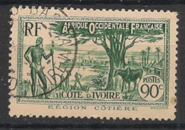 COTE D'IVOIRE - 1939-42 - N°YT. 156 - Région Côtière 90c Vert - Oblitéré / Used - Usados