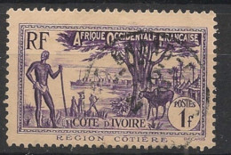 COTE D'IVOIRE - 1939-42 - N°YT. 157 - Région Côtière 1f Violet - Oblitéré / Used - Usati