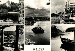 73224450 Bled Strand Bootsanlegestelle Fliegeraufnahme Insel Bled - Slovénie