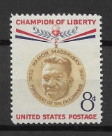 USA 1957.  Magsaysay Sc 1096  (**) - Unused Stamps