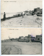 LOT 2 CPA Voyagé 1910 * LION Sur MER Côté Est De La Plage & La Plage ( Villas Bateaux ) - Altri & Non Classificati