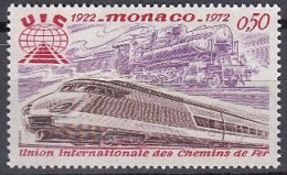 MONACO  1034, Postfrisch **, Eisenbahn-Verband, Dampflok, TGV, 1972 - Unused Stamps