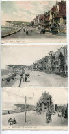 LOT 3 CPA Voyagé 1908 1909 1912 * MERS Les BAINS Sur MER La Digue (couleur) Promenade De La Plage & Rue De La Gare - Mers Les Bains