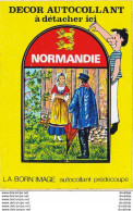 NORMANDIE  CARTE AVEC  ÉCUSSON ADHÉSIF........ BLASONS - Haute-Normandie