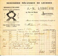 FACTURE.65.LOURDES.MENUISERIE MÉCANIQUE DE LOURDES.J.M.LABOURIE 47 RUE DU BOURG. - Old Professions