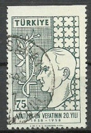 Turkey; 1958 20th Anniv. Of The Death Of Ataturk 75 K. ERROR "Imperf. Edge" - Gebruikt