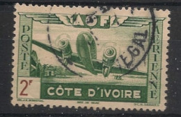 COTE D'IVOIRE - 1942 - Poste Aérienne PA N°YT. 12 - Avion 2f Vert - Oblitéré / Used - Usati