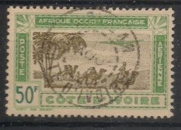 COTE D'IVOIRE - 1942 - Poste Aérienne PA N°YT. 17 - Avion 50f Vert - Oblitéré / Used - Used Stamps