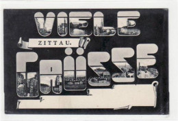 39031707 - Zittau Mit Kl. Bildern In Den Buchstaben  Viele Gruesse  Gelaufen Von 1908 Kleiner Knick Unten Links Und Rec - Zittau