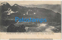 228399 ARGENTINA PATAGONIA CHUBUT NACIENTES DEL RIO FTALEUFE Y PICO ESPOLON SPOTTED POSTAL POSTCARD - Argentina