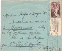 FRANCE SEUL SUR LETTRE. N° 877. CROIX ROUGE. BdF. INTERIEUR - 1921-1960: Modern Tijdperk