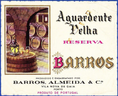 Portugal, Brandy Label - Aguardente Velha BARROS -|- Barros Almeida. Vila Nova De Gaia, Porto - Alcohols & Spirits