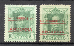 ANDORRA ESPAÑOLA 1928 - EDIFIL Nº 3 Y 3d (DENTADO 14) NUEVOS CON SEÑAL* MH - Nuevos