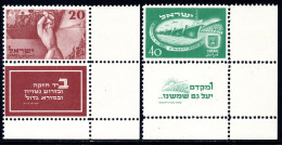 3073.ISRAEL 1950 INDEPENDANCE # 29-30 MNH,  HINGED IN MARGINS.,VERY FINE AND VERY FRESH. - Unused Stamps (with Tabs)