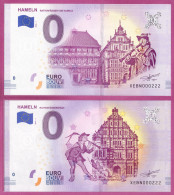 0-Euro XEBN 2018-1 + 2019-2  # 222 ! HAMELN - RATTENFÄNGERSTADT SATZ 2 SCHEINE - Privatentwürfe