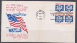 États-Unis FDC 1985 S 107 Bloc De 4 Armoiries Aigle Stylisé  - 1981-1990