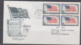 États-Unis FDC 1957 630 Bloc De 4 Centenaire Du Drapeau Américain Drapeau De 1957 48 étoiles - 1951-1960