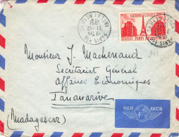 FRANCE SEUL SUR LETTRE. N° 911. NATIONS UNIES. ETRANGER. MADAGASCAR - 1921-1960: Periodo Moderno