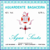 Brandy Label, Portugal - Aguardente Bagaceira ÁGUA SANTA. Mato, Alenquer - Alcoholen & Sterke Drank