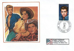 James Dean,Rock Hudson,Elisabeth Taylor: Film GEANT 1956, Special Cover From Marshall Islands, Addressed To Florida - Attori