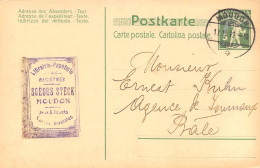 Moudon Papeterie Steck  Firmen Gewerbestempel Besonderheiten - Enteros Postales