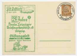 Postal Stationery Germany 1936 Satmp Fair Leipzig - Zeppelin - Mail Coach - Altri & Non Classificati