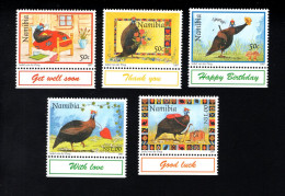 2025379610 1997 SCOTT 841 845 (XX) POSTFRIS MINT NEVER HINGED - FAUNA - HEIMETED GUINEAFOWL - Namibie (1990- ...)